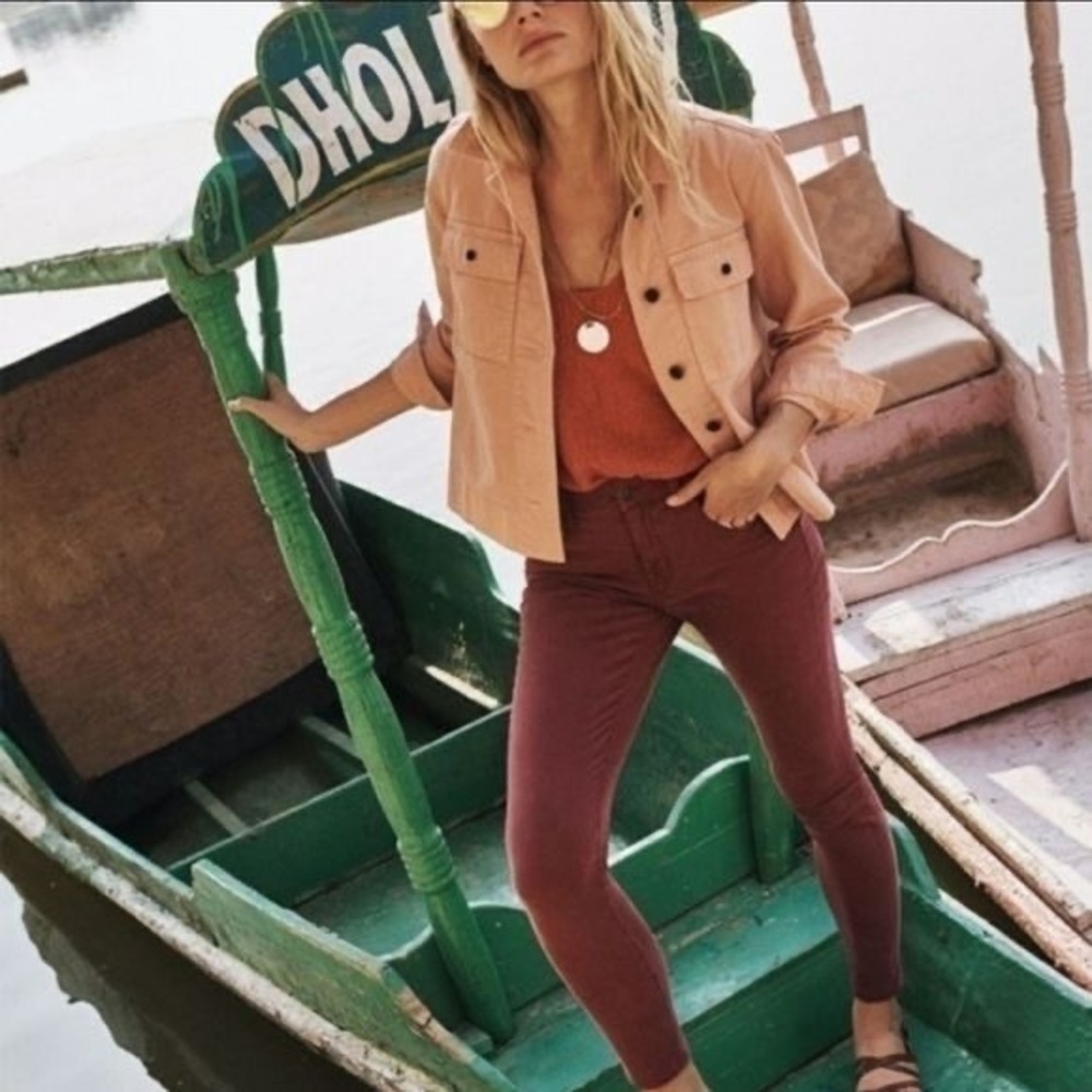 Madewell Burgundy Skinny Ankle Jeans 25